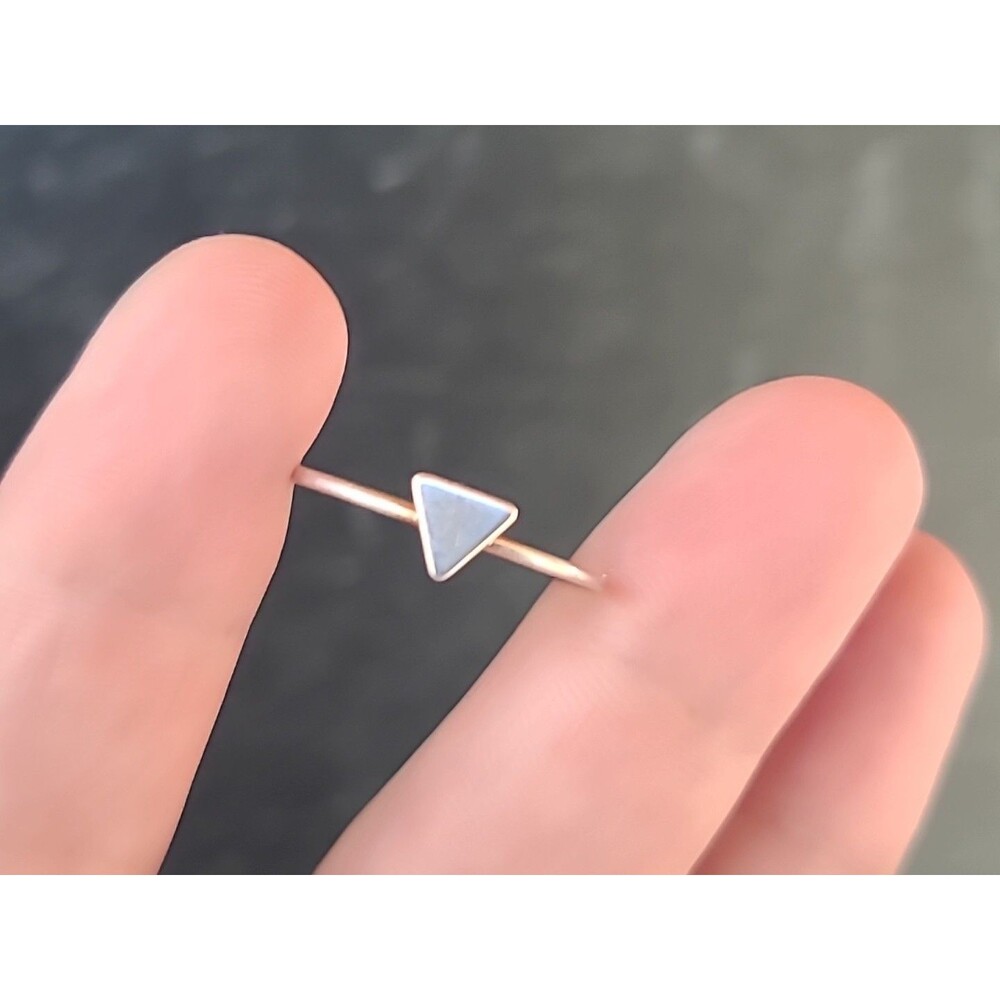 925 Sterling Silver Triangle Band Ring Size US 8 Vintage READ Description